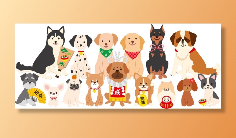 矢量可爱狗狗图案素材06