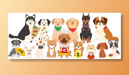 矢量可爱狗狗图案素材06