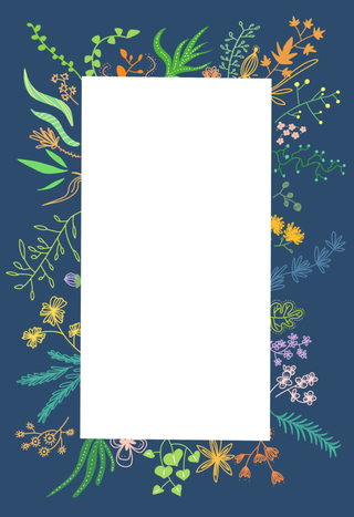 手绘植物花卉边框背景