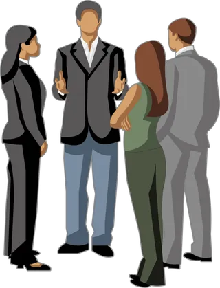 彩色矢量卡通商务团队人物 免抠