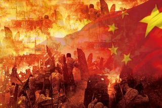 战争胜利战火背景