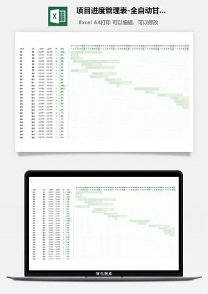 项目进度管理表-全自动甘特图预览图