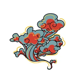 中国风中式国潮敦煌云纹祥云插画图案云朵云彩元素PSDAI设计素材