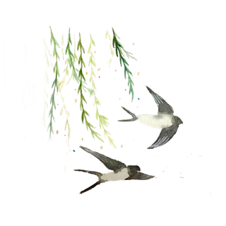 清明元素古风中式清明节山水画中国风