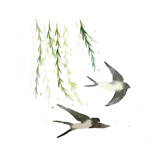 清明元素古风中式清明节山水画中国风