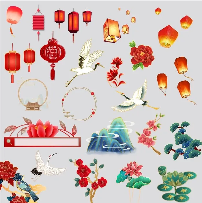 中国风素材cdr矢量模版下载