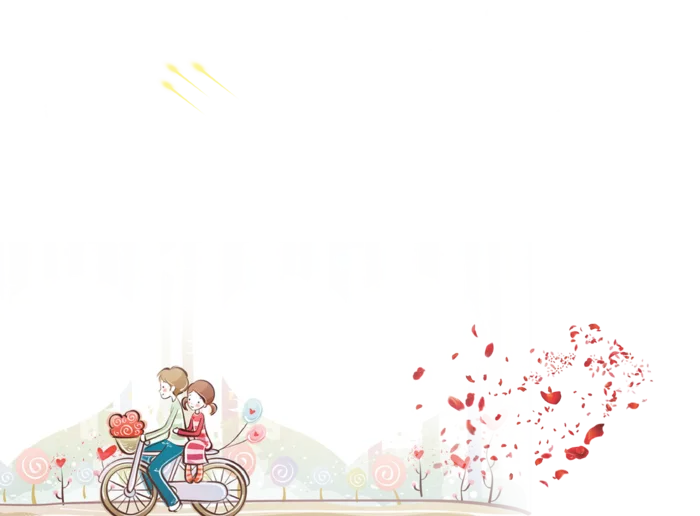 情侣骑车卡通