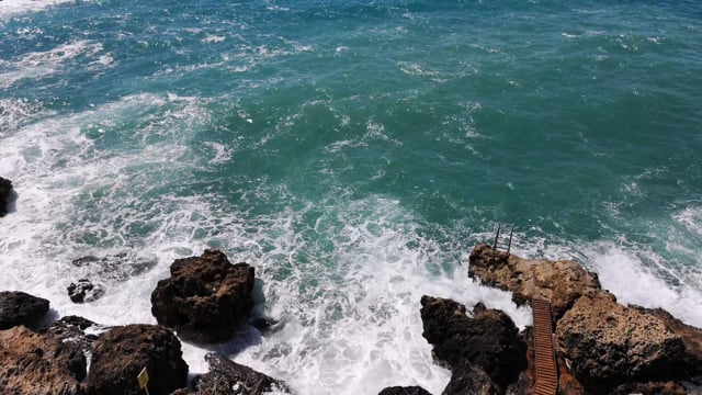 岩石, 波浪, 风暴, 风, 蓝色的, 海洋, 水, 自然