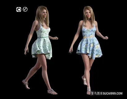 花色连衣裙欧美女孩