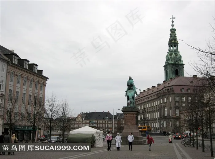 欧式建筑丹麦哥本哈根最古老的城堡基斯汀堡景观