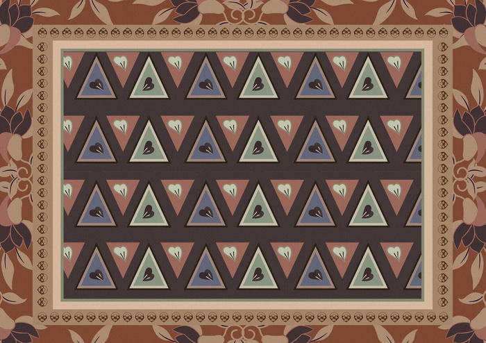 复古中式国潮风敦煌花纹装饰图案花卉藻井肌理圆形边框素材