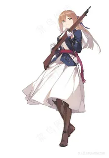 手拿步枪的动漫女生