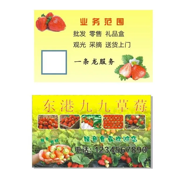 草莓名片 草莓卡片cdr矢量模版下载