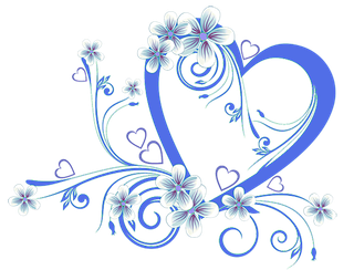 蓝色爱心线条素材