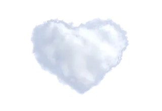 白色爱心云朵
