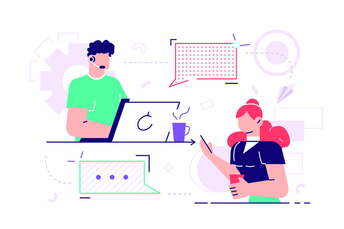 扁平化人物场景办公互联网等距ai矢量设计网页海报UI素材插画