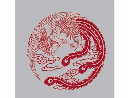 凤凰剪纸 剪纸风元素