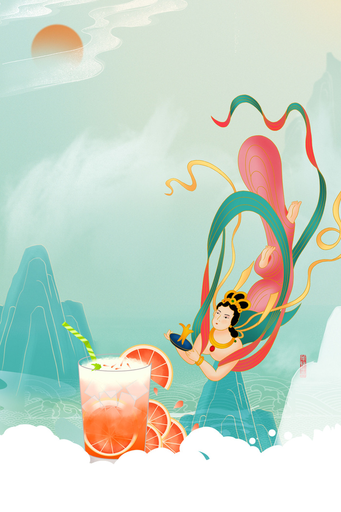 中式古典国潮来袭海报展板宣传背景图PSD设计PS模板素材