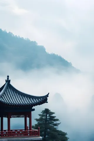 国风建筑意境背景