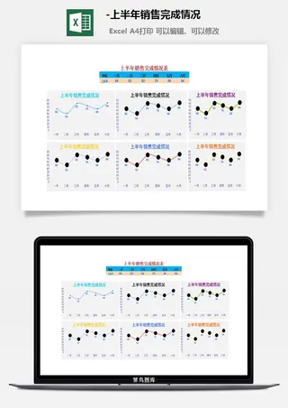上半年销售完成情况可视化图表