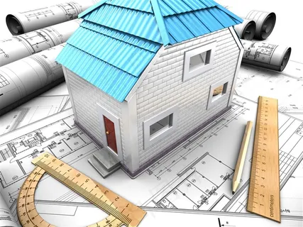 设计图纸及房子模型高清图片素材