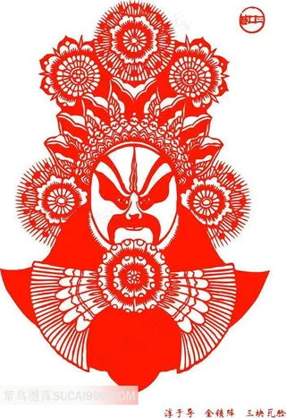 中国剪纸京剧脸谱淳于导