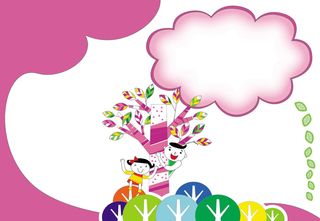 彩色中小学手抄小报七彩树