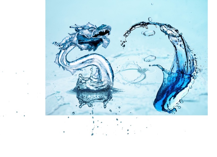 水龙自来水大桶水宣传龙型水造型cdr矢量模版下载