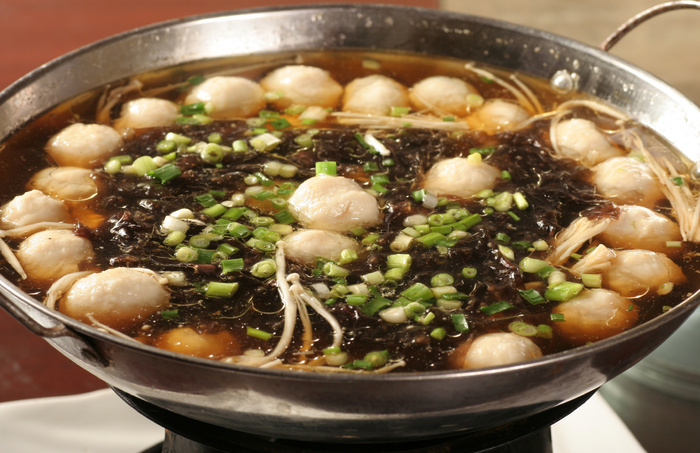 锅仔发菜鱼丸？？元