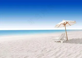 白色海边沙滩风景图片