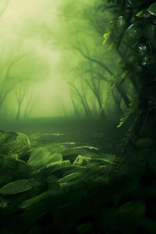 简约树叶丛林小草绿色简约背景