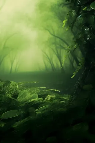 简约树叶丛林小草绿色简约背景