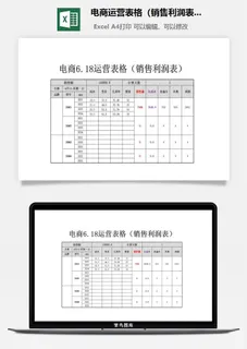 电商618运营表格（销售利润表）