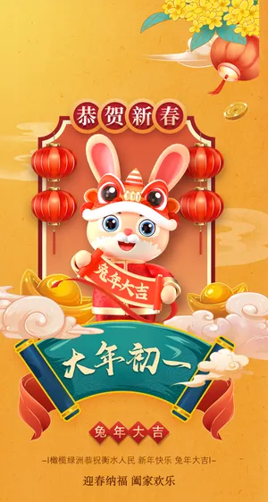 兔年 兔年吉祥2023年海报展板