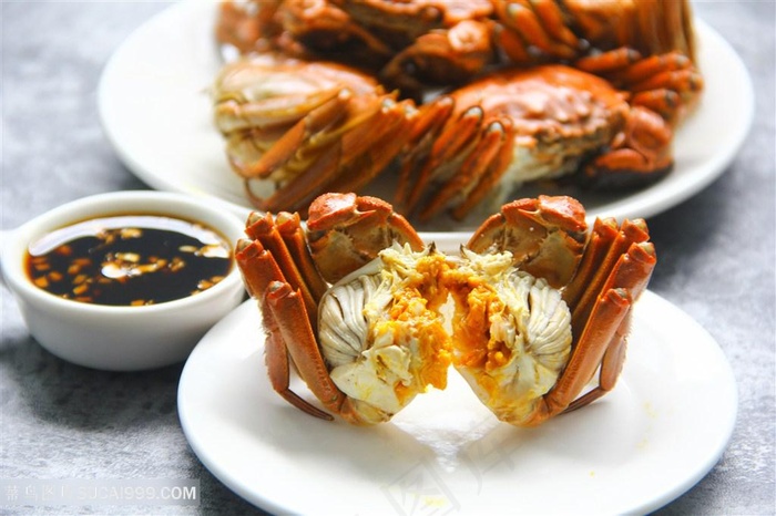 慢慢蟹黄大闸蟹美食海鲜图片