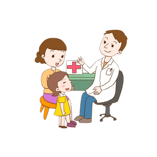 卡通儿科医生看病