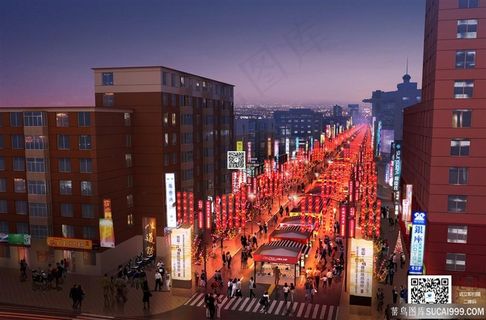 夜市鸟瞰图兴顺夜市