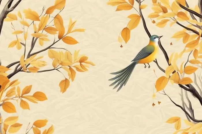 中国风秋季落叶简约背景(1344x896)