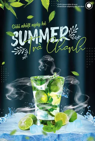 夏日冷饮柠檬饮料海报