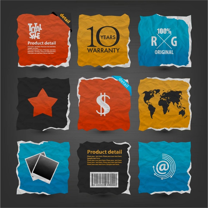 免抠复古破旧感标签