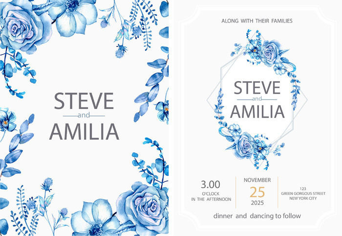 优雅婚礼邀请函PSD分层素材