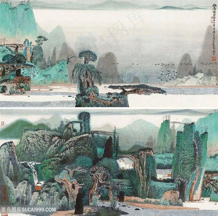 薛亮水墨风景画巍峨山脉高清唯美艺术挂画