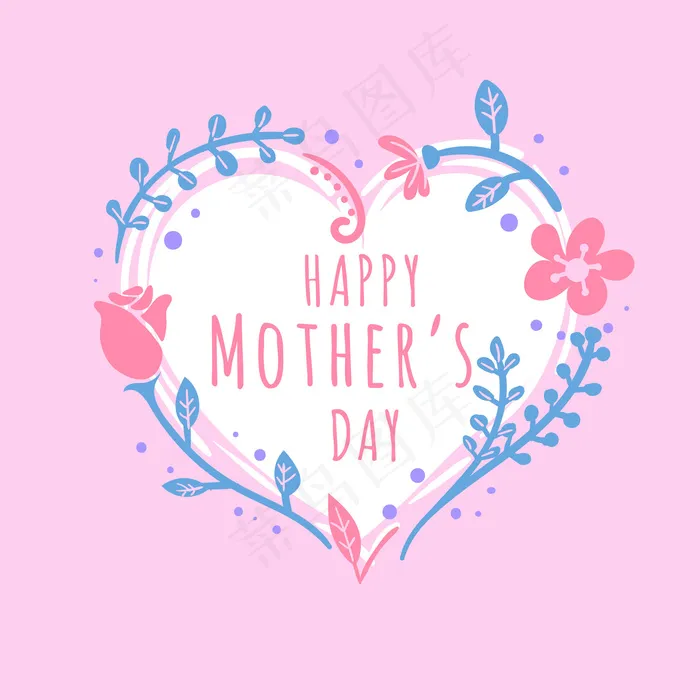母亲节节日祝福 ai矢量模版下载