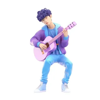 抱着电吉他的男孩3D免抠