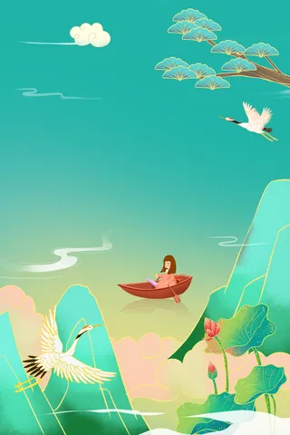 中式古典国潮来袭海报展板宣传背景图PSD设计PS模板素材