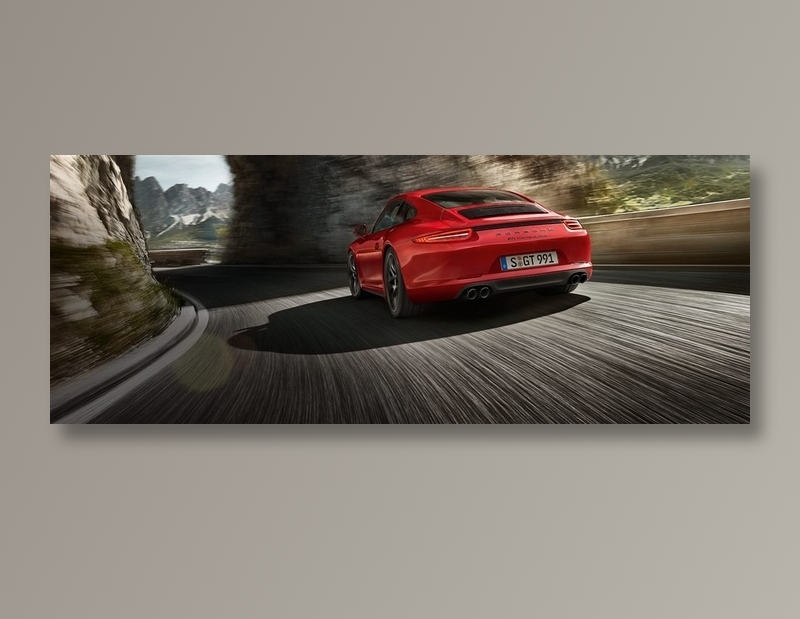 保时捷山道汽车摄影图