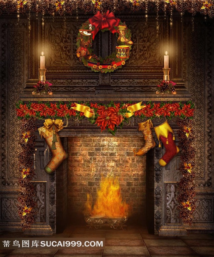 圣诞节壁炉炉火