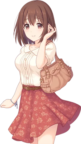 长裙女孩人物休闲卡通