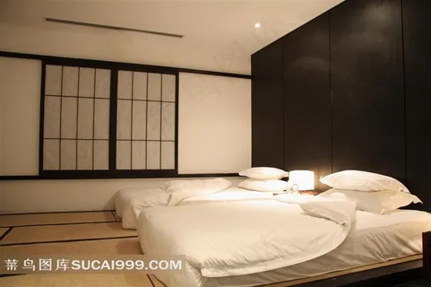 豪华卧房床单被子枕头酒店摄影高清图片