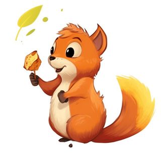 卡通插画松鼠松果免抠